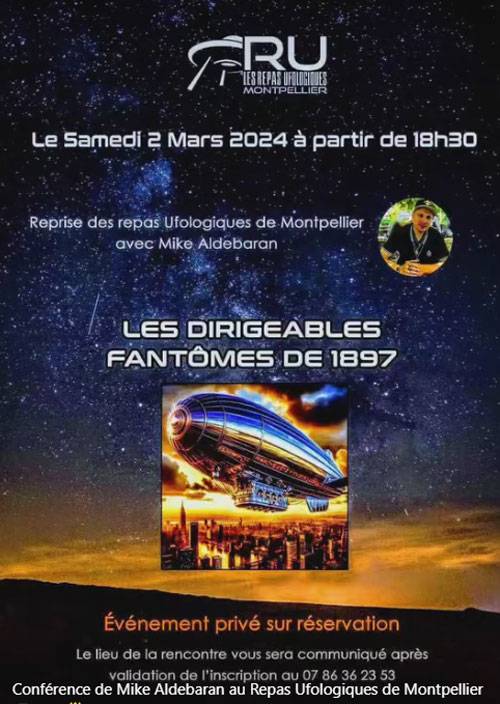 News : conférence de Mike Aldebaran à Montpellier le 2 mars 2024
