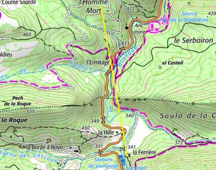 Carte IGN en lien avec la carte de La Vraie Langue Celtique
