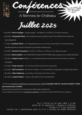 Conférences 2025 à Rennes-le-Château